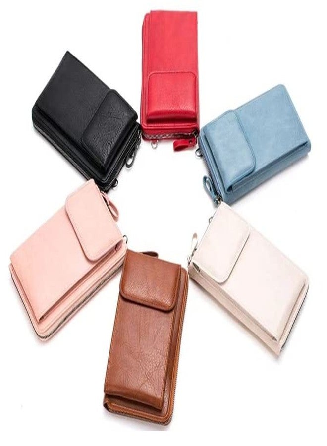 موكا محفظة موكا النسائية ذات الحزام الكتفي مع حامل للهاتف المحمول وجيب صغير وحقيبة يد صغيرة مع فتحات للبطاقات/حزام كتف للنساء (وردي) - Image 2